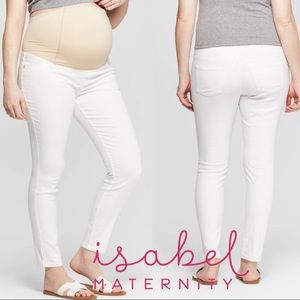 Ingrid & Isabel Maternity White Skinny Full Panel